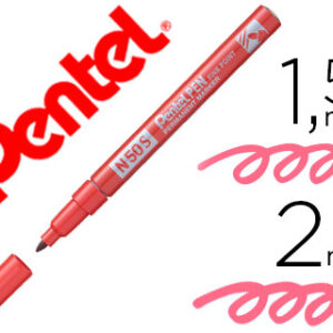 Marcador pentel n50s permanente cor vermelho 1