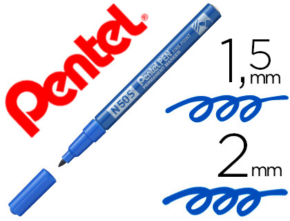 Marcador pentel n50s permanente cor azul 1 Marcador pentel n50s permanente cor azul 1