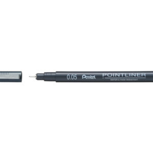 Marcador pentel pointliner com tinta pigmentada cor preto ponta de 0