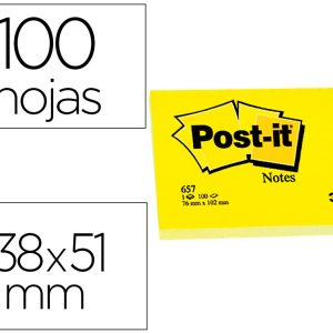 Bloco de notas adesivas post-it post-it amarelo 50 x 38 mm - FT510058488