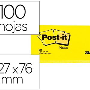 Bloco de notas adesivas post-it post-it amarelo 76 x 127 mm - FT500072861