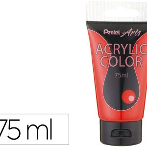 Tinta acrilica pentel em tubo de 75 ml cor vermelho
