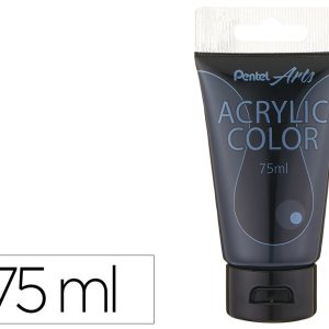 Tinta acrilica pentel em tubo de 75 ml cor preto