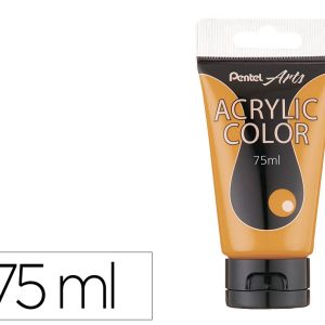 Tinta acrilica pentel em tubo de 75 ml cor especial dourado