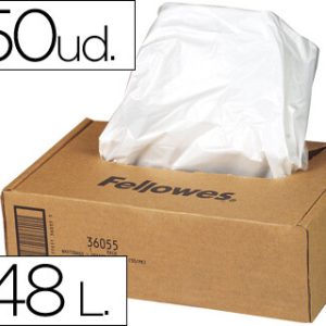 Bolsa recuperadora fellowes para destruidora de documentos 94 l pack 50 unidades