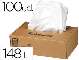 Bolsa recuperadora fellowes para destruidora de documentos 75 l pack 50 unidades