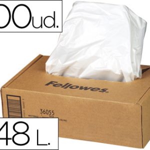 Bolsa recuperadora fellowes para destruidora de documentos 75 l pack 50 unidades