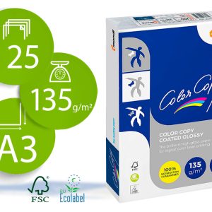 Papel color copy glossy din a3 135 gr embalagem de 250 folhas