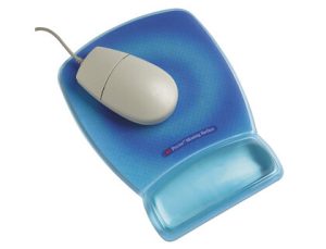 Tapete para rato 3m com apoio de pulsos na cor azul