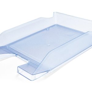 Tabuleiro de secretaria q-connect plastico azul claro transparente