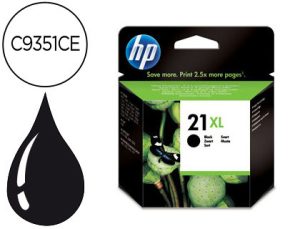 Tinteiro hp c9351ce 21xl preto alta capacidade