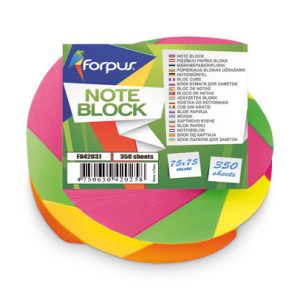 Bloco de Notas Adesivo Neon 75x75mm 350folhas Forpus