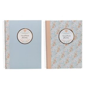 Caderno A4 espiral pautado capa dura Flores (1 unidade aleatória)