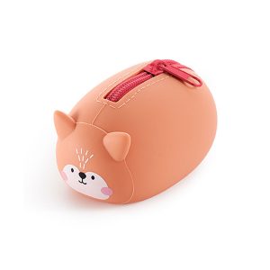 Porta Moedas Silicone Raposa Rosa