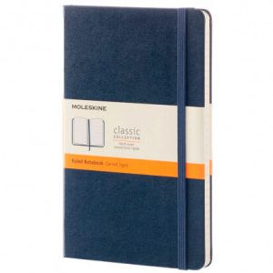 Bloco Moleskine Hardcover Azul Pautado Grande