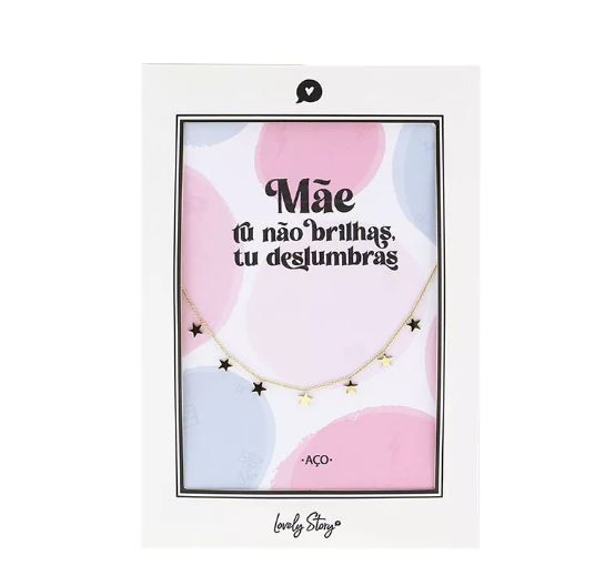 Colar Dourado Aço Lovely Story Estrelas – Mãe Tu Não Brilhas Tu Deslumbras Colar Dourado Aço Lovely Story Estrelas – Mãe Tu Não Brilhas Tu Deslumbras
