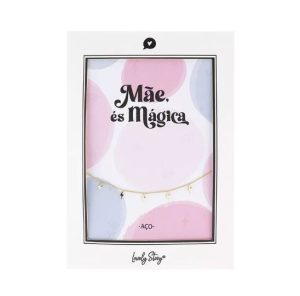Pulseira Dourada Aço Lovely Story Raios – Mãe És Magica