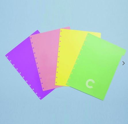 Divisórias para Caderno Inteligente Grande Pastel A4 Divisórias para Caderno Inteligente Grande Pastel A4