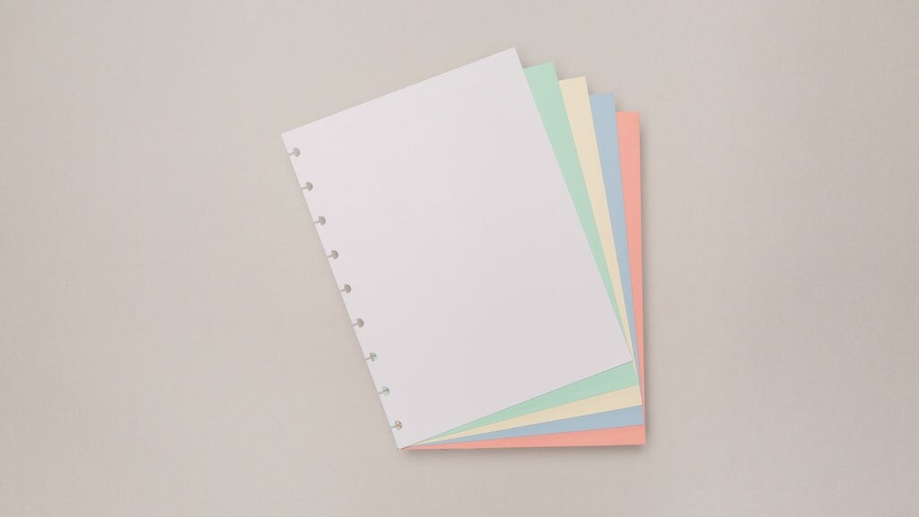 Separadores de Folhas Coloridas para Caderno Inteligente Grande - 50 Folhas Separadores de Folhas Coloridas para Caderno Inteligente Grande - 50 Folhas