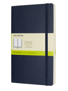 Caderno clássico Large Capa mole folhas lisas azul safira