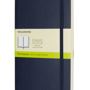 Caderno clássico Large Capa mole folhas lisas azul safira