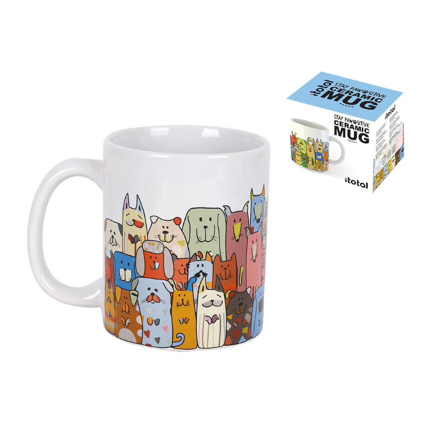 Caneca De Ceramica I-total Stay Pawsitive 295ml Caneca De Ceramica I-total Stay Pawsitive 295ml