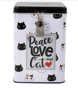 Mealheiro I-Total Cat Metálico C/Cadeado