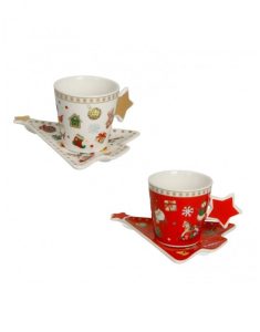 Conjunto de 2 xicaras de café objetos Natalinos 80 ML