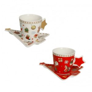 Conjunto de 2 xicaras de café objetos Natalinos 80 ML