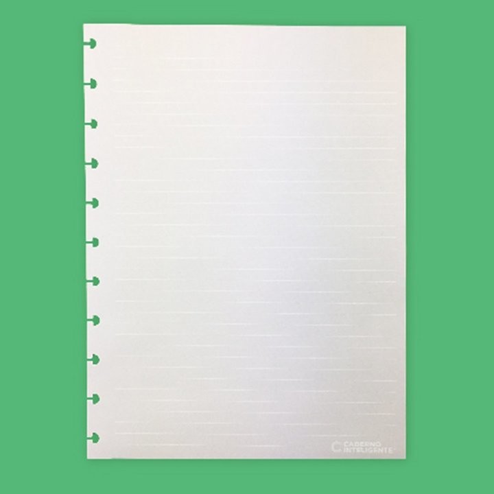 Recarga de Folhas Pautadas para Caderno Inteligente A5 Brancas Recarga de Folhas Pautadas para Caderno Inteligente A5 Brancas