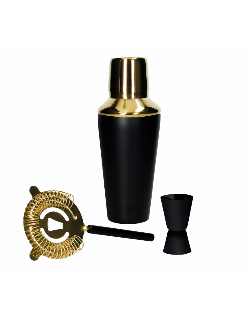CONJUNTO DE COCKTAIL PRETO MATE 3 Peças INOX CONJUNTO DE COCKTAIL PRETO MATE 3 Peças INOX
