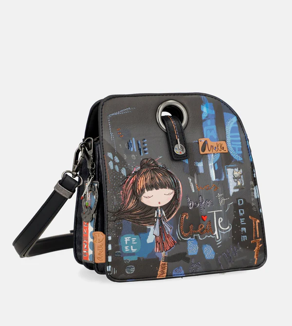 Bolsa a tiracolo Anekke com 3 compartimentos geométricos Contemporary Bolsa a tiracolo Anekke com 3 compartimentos geométricos Contemporary